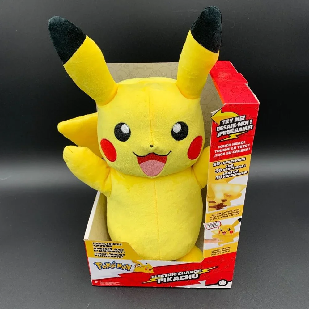 Pokémon Electric Charge Pikachu Interactive Plush Toy 10" Lights Sounds Jazwares - Picture 1 of 6
